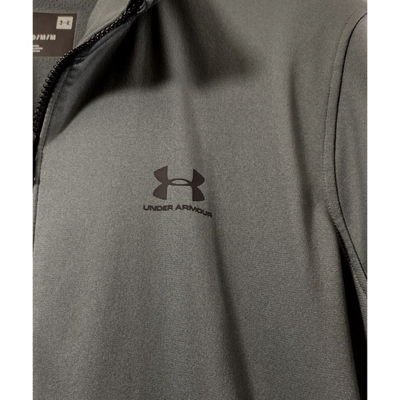 Under Armour Jacket Mens Medium Gray Full Zip Lightweight Knit Pockets - Picture 11 of 12
